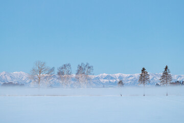 気嵐と日高山脈