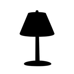 A table lamp vector icon with shade