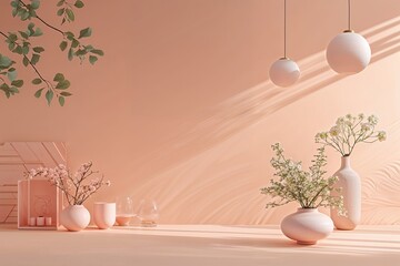 Fototapeta premium Pale Peach Background with Subtle Gradient Tones for Elegant Design