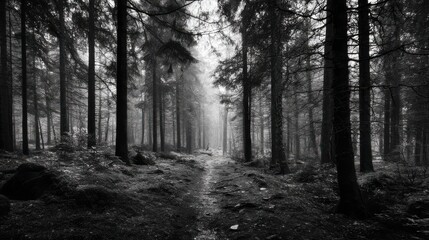 Naklejka premium dark horror forest.