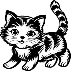 Fototapeta premium a-cute-cat-running