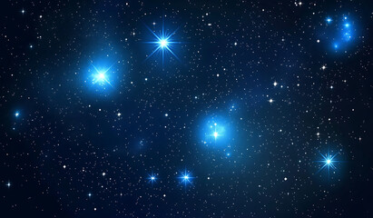 Obraz premium Cosmic Starry Sky with White Stars and Dark Space - Vector Illustration of a Deep Space Background