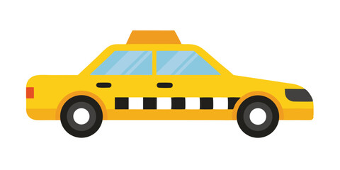 Naklejka premium Isolated Yellow Taxi Cab Flat Design Vector Illustration For City Transportation