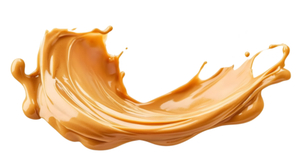 Creamy Peanut butter Splash PNG isolated on white and transparent background - Delicious Dripping Peanuts butter spread Peanut Jar Product Advertising