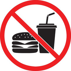 No Food or Drink Sign. Vector.