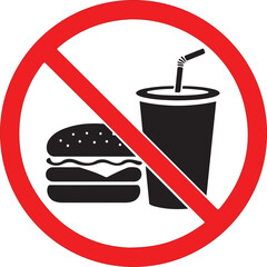 No Food or Drink Sign. Vector.