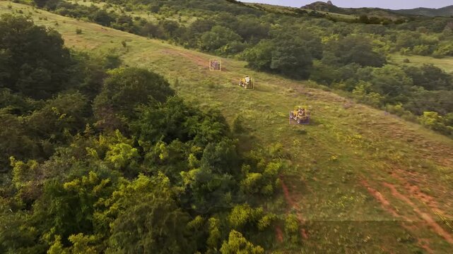 AI ATV Detection Group Driving Mountain Trail Aerial