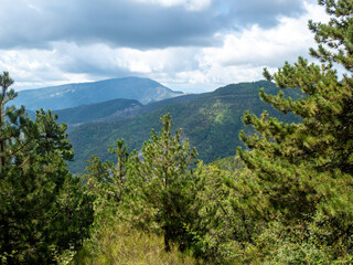 hills in the Southern Alps in France