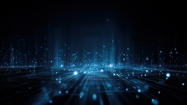 illustration of futuristic technology cyberspace. Information network of data center. Abstarct background blue wallpaper.