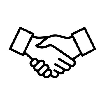 &Iacute;cone de aperto de m&atilde;o entre empres&aacute;rios simbolizando acordo e parceria, PNG com fundo transparente ou formato SVG.