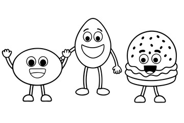 Cute Anthropomorphic Fast Food Trio