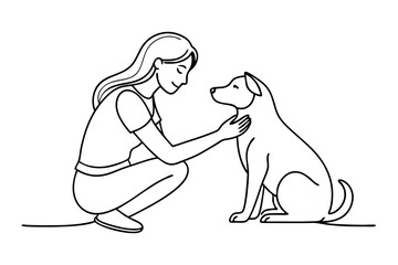 Obraz premium Heartfelt Hug Between Woman and Her Dog