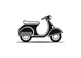 Obraz premium Vintage Scooter Silhouette: A stylish and iconic vintage scooter, captured in an elegant silhouette, represents freedom, adventure, and classic design.