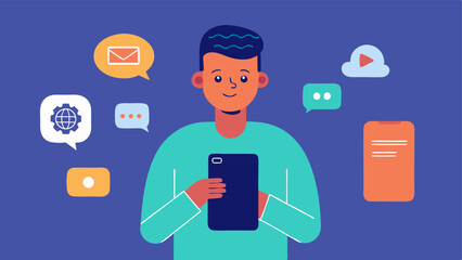 Mobile Learning App An individual using a smartphone with an AIpowered language app displaying tailored lessons and quizzes matching their learning pace and interests.
