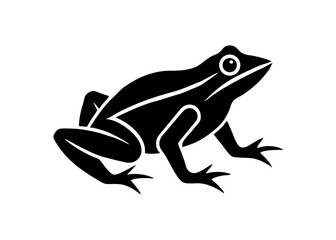 Fototapeta premium Black Frog Silhouette: A striking black frog silhouette captures the essence of amphibian, with bold lines creating a minimalist yet evocative image.