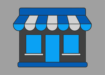 Shopfront Illustration: A clean, modern illustration of a shopfront, perfect for representing retail businesses or commercial establishments.