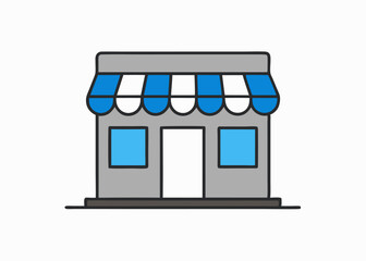 Shop Icon: A simple illustration of a shop, the epitome of commerce and community, the perfect emblem of retail and the marketplace, a visual promise of shopping experience.