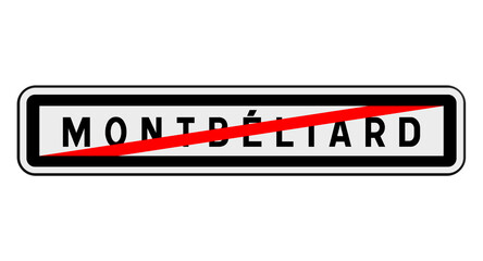 Panneau de sortie de Montbéliard, Doubs, Bourgogne-Franche-Comté