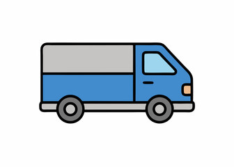 Blue Delivery Van: A blue delivery van, a symbol of efficiency, transport goods on the go, is perfect for commercial and logistical applications.
