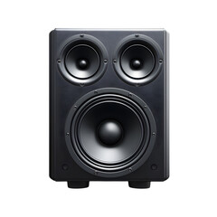 3D Dolby speaker icon isolated on transparent background featuring a modern sound device design ideal for audio