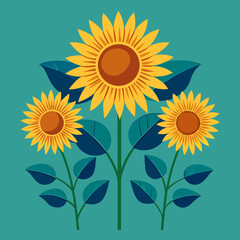 vector illustration of sunflower Vector icon illustration silhouette Graphics design white background 