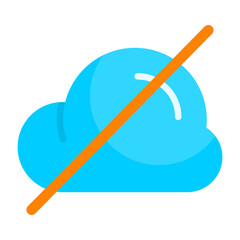 Cloud Crash Flat Icon