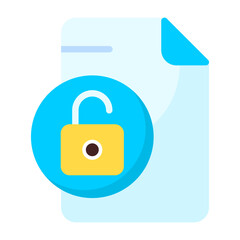 Fototapeta premium File Unlock Flat Icon