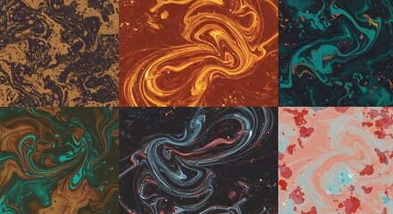 Modern abstract textures in high resolution &mdash; includes fluid art, marble swirl, gradient mesh, colorful waves, digital noise, light leaks, and artistic paint splashes, seamless patterns, vibrant color