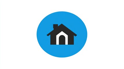 A simplified graphical icon of a home inside a circle