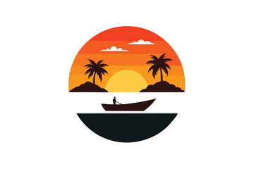 tropical island with palm trees