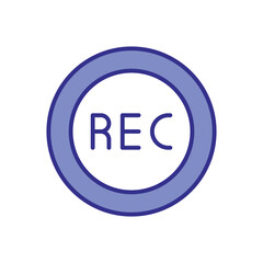Record Icon Vector Stock Illustration