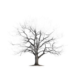 Obraz premium dried tree silhouette isolated on white 