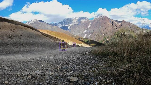 AI Rider Detection Motorcyclist Mountain Road Scenic View