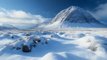 Snowy Mountain Range View