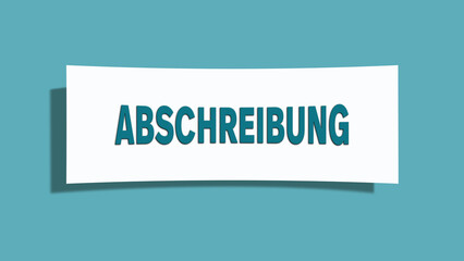 Abschreibung (depreciation) - A card isolated on light green background.