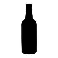 beer bottle black silhouette icon - of a soft drinks beer bottle simple vector art