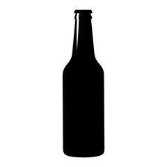beer bottle black silhouette icon - of a soft drinks beer bottle simple vector art