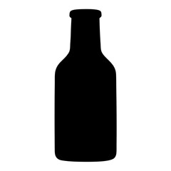 beer bottle black silhouette icon - of a soft drinks beer bottle simple vector art