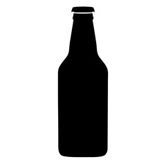 beer bottle black silhouette icon - of a soft drinks beer bottle simple vector art