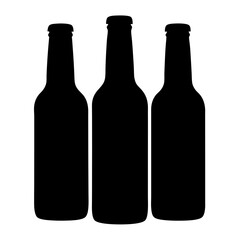 beer bottle black silhouette icon - of a soft drinks beer bottle simple vector art