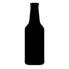 beer bottle black silhouette icon - of a soft drinks beer bottle simple vector art