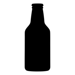 beer bottle black silhouette icon - of a soft drinks beer bottle simple vector art