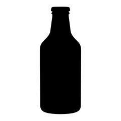 beer bottle black silhouette icon - of a soft drinks beer bottle simple vector art