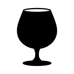 brandy snifter black silhouette icon - of a soft drinks brandy snifter simple vector art
