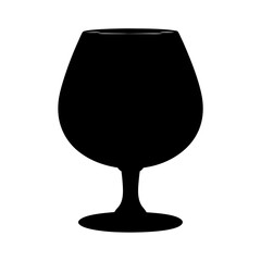 brandy snifter black silhouette icon - of a soft drinks brandy snifter simple vector art