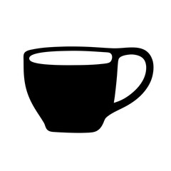 cappuccino black silhouette icon - of a soft drinks cappuccino simple vector art