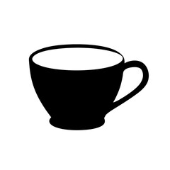 cappuccino black silhouette icon - of a soft drinks cappuccino simple vector art