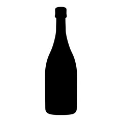 champagne bottle black silhouette icon - of a soft drinks champagne bottle simple vector art