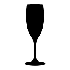 champagne flute black silhouette icon - of a soft drinks champagne flute simple vector art