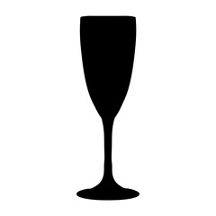 champagne flute black silhouette icon - of a soft drinks champagne flute simple vector art